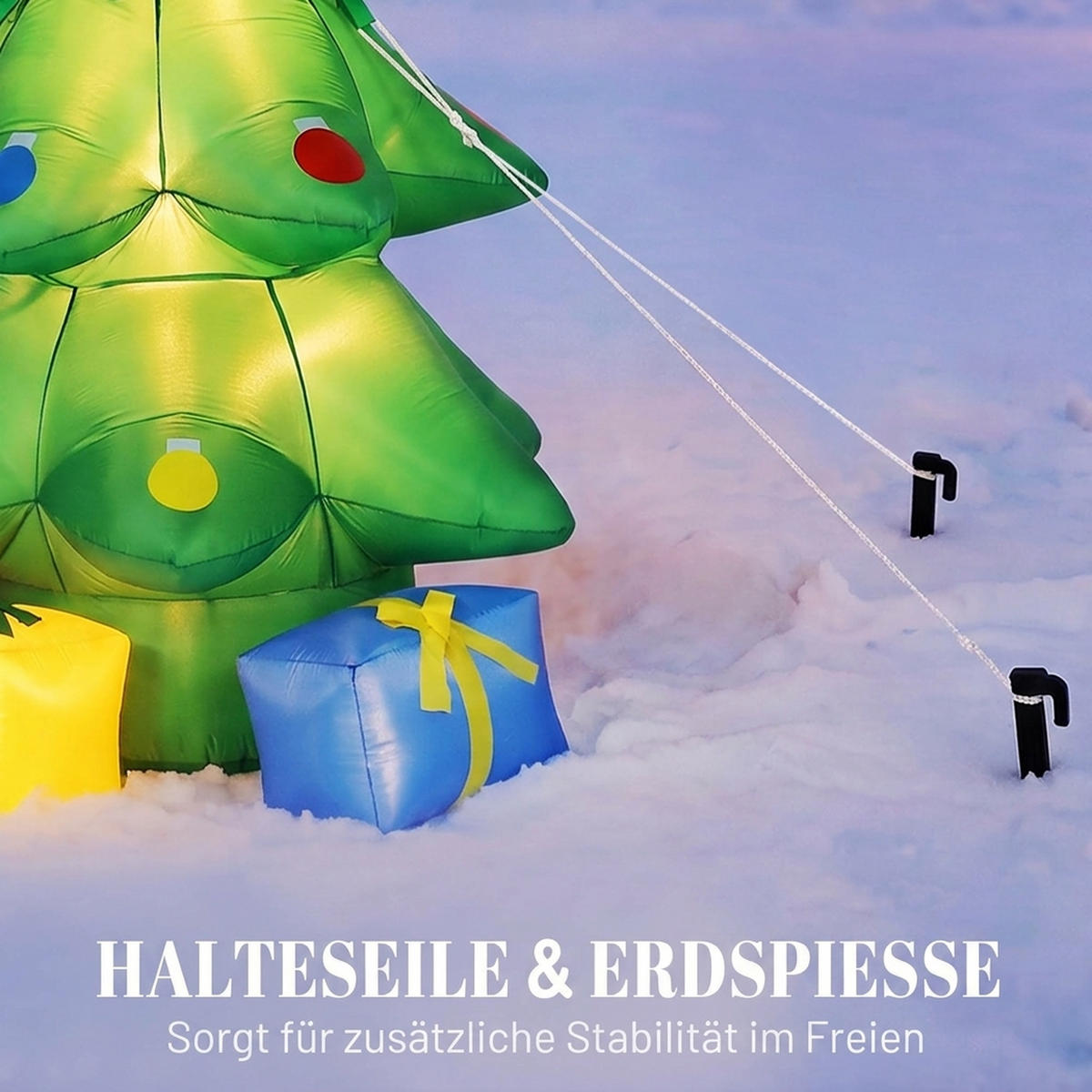 AUFBLASBARE-WEIHNACHTSBAUM Polyester Grün - Grün, Textil (160/300/170cm) - Outsunny