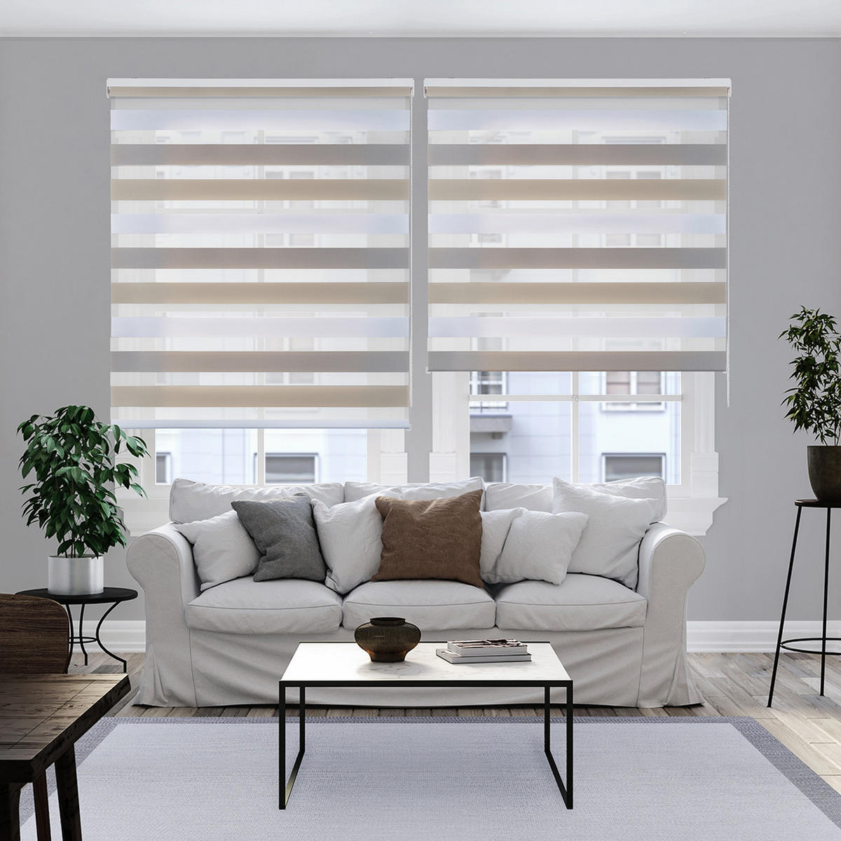 DOPPELROLLO Dreifarbig 60x180 cm - Multicolor, Kunststoff (60/180cm) - STORESDECO