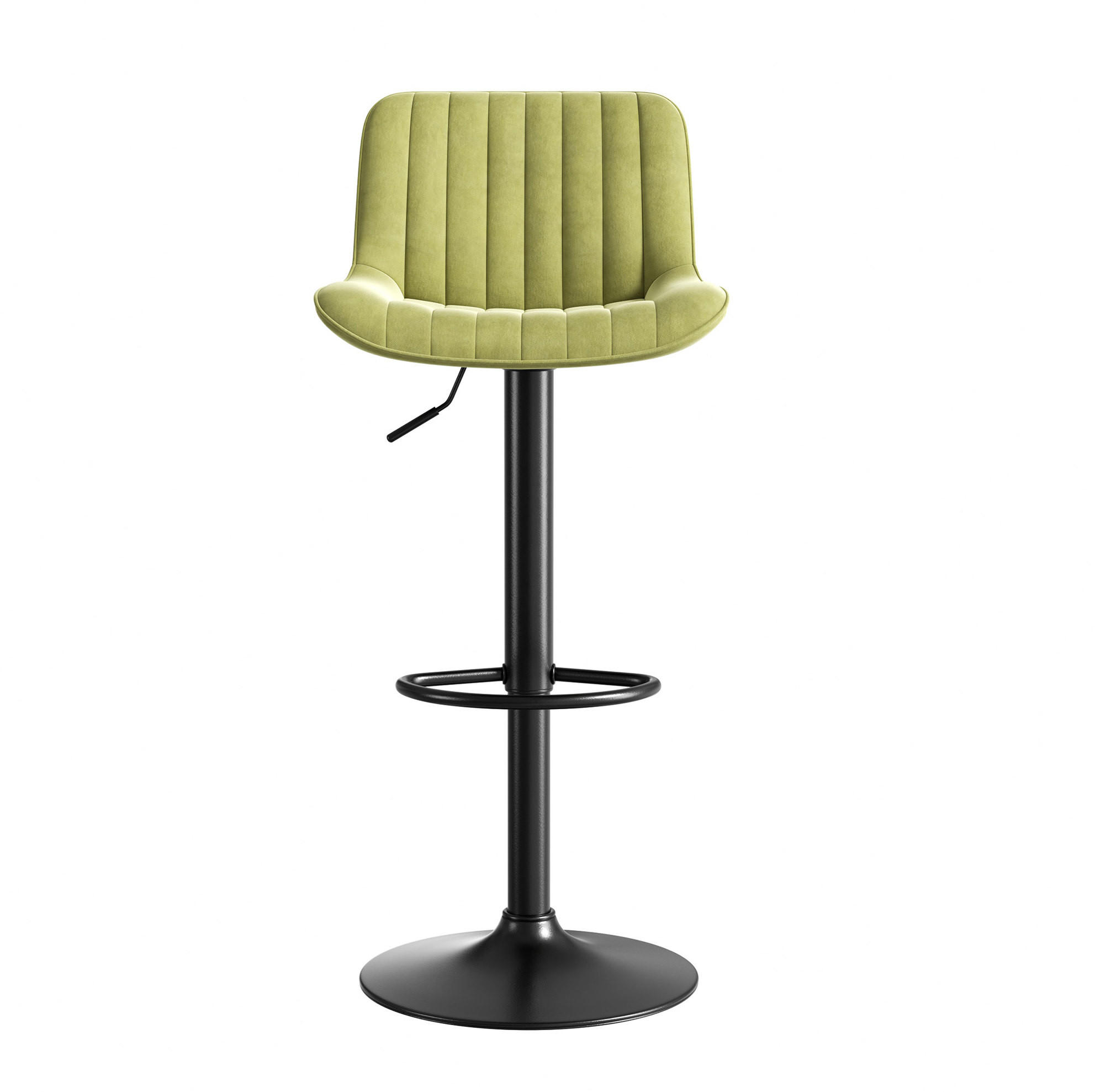 BARHOCKER höhenverstellbar 87-109 cm Samt Grün 4er-Set - Grün, Metall (46/87/47cm) - Meubliv