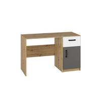 SCHREIBTISCH Fini Artisan Eiche / weiß / anthrazit 120 / 53 / 76cm - Anthrazit/Braun, Holz/Holzwerkstoff (53/120/76cm) - Feldmann-Wohnen