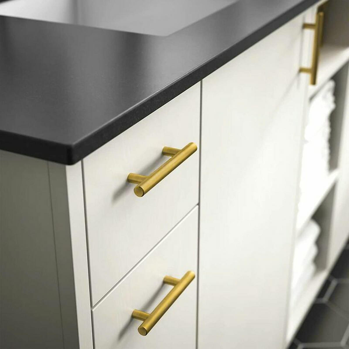 MÖBELGRIFF Gold 2er-Set 160 mm - Silberfarben, Metall (0.35/3.2/2.16cm)
