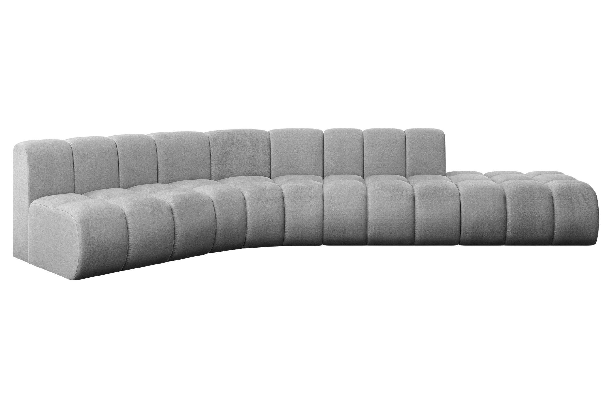 ECKSOFA modulares Sofa Brilo-L1 - 380x174x70 cm Grau - Hellgrau, Holzwerkstoff/Textil (380/174cm) - ALTDECOR