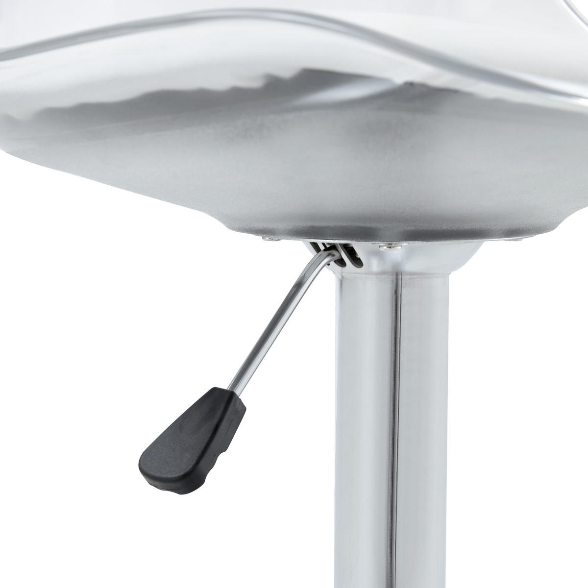 BARHOCKER 2er-Set Silber & Transparent Höhenverstellbar Drehbar mit PU-Leder - Silberfarben, Metall (45.7/99/53.3cm) - PANGIVO