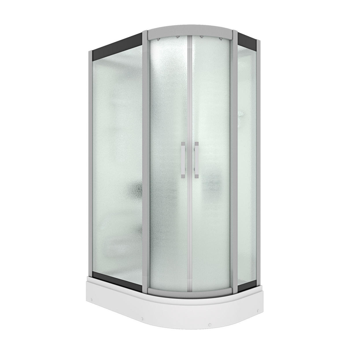 DUSCHE Duschkabine D60-70M1R Weiß 80x120 - Weiß, Glas/Kunststoff (80/120/215cm) - AcquaVapore by Sandra Jentho