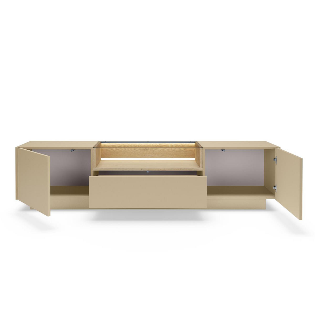 RTV-SCHRANK Kiro Braun 176, Lowboard mit LED - Braun, Holzwerkstoff (176/43/40cm) - Bettso