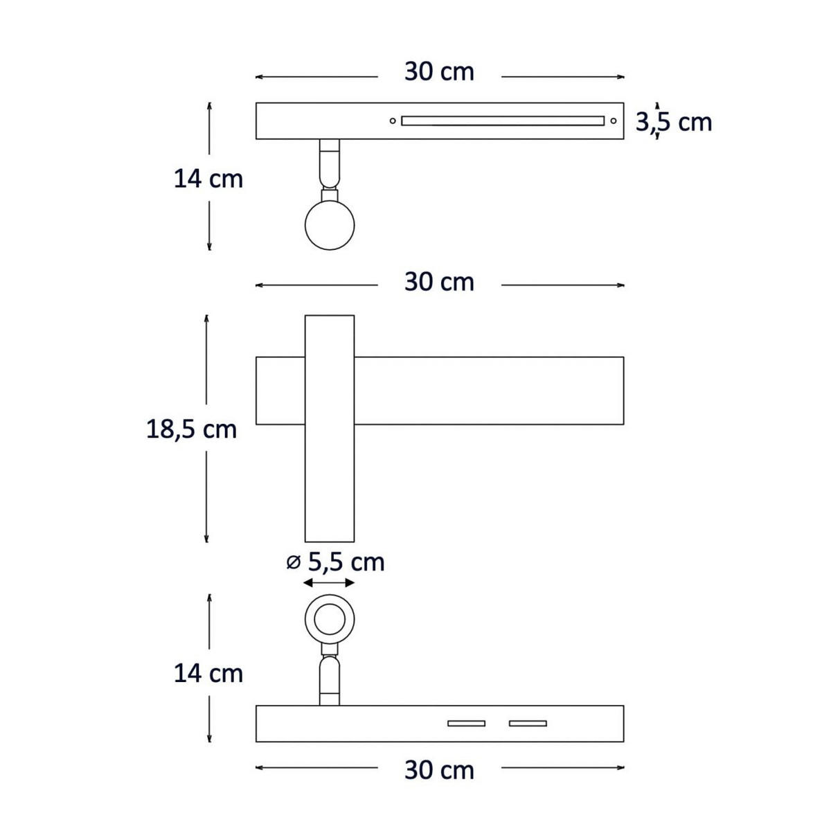 WANDLEUCHTE Lodvi, Messing, 30cm - Goldfarben, Metall (30/18.5/30cm) - KOSILUM