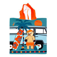 MIKROFASER PONCHO für Kinder Surfista 60x120 250 g/m² blau - Blau, Textil (Einheitsgrößenull) - LE COMPTOIR DE LA PLAGE