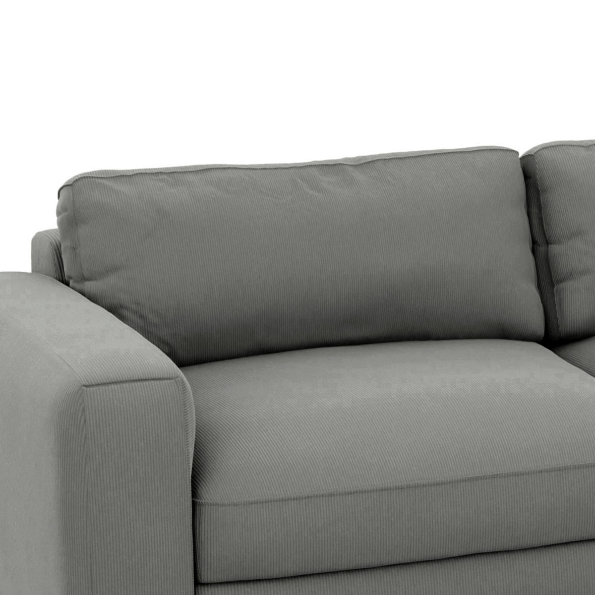 ECKSOFA mit Schlaffunktion - Dunkelgrau, Kunststoff/Textil (303/176cm) - home24
