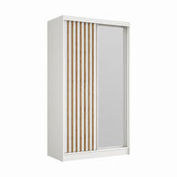 KLEIDERSCHRANK Lumil 120 cm Weiß Spiegel Griffe silber - Weiß, Holzwerkstoff (120/216/61cm) - KS Home Concept