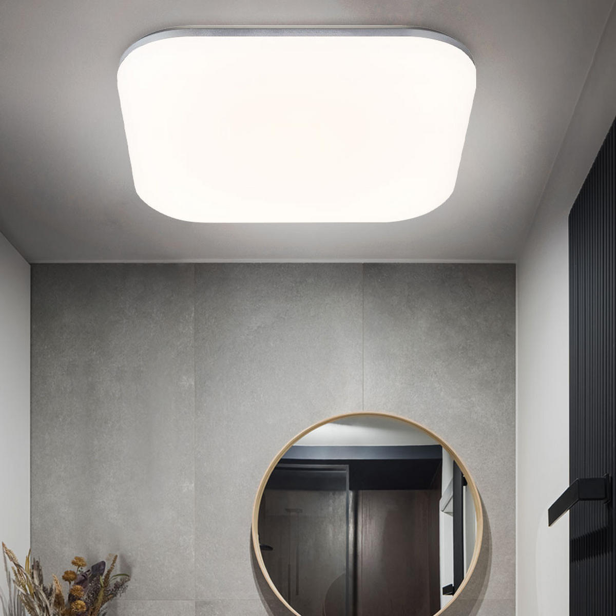 LED AUSSENDECKENLEUCHTE Dori Weiß Opal - Weiß, Kunststoff (33/33/5.6cm) - Globo Lighting