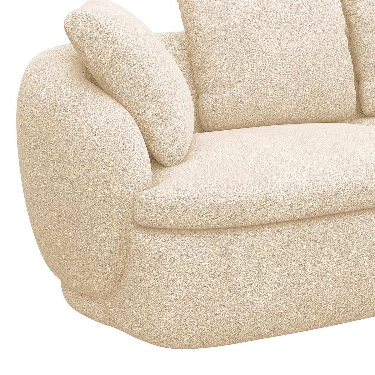 ECKSOFA mit Longchair - Beige/Schwarz, Kunststoff/Textil (217/146cm) - home24