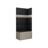 GARDEROBEN-SET Orion I - Kaschmir/Schwarz, Holzwerkstoff/Kunststoff (84/186/46cm) - MIRJAN24