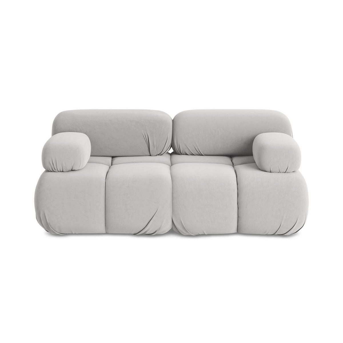 2-SITZER-SOFA Samt Stoff Grau - Silberfarben/Schwarz, Kunststoff/Textil (190/70/96cm) - LaMiaSofa