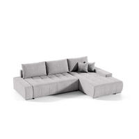 ECKSOFA Vogar In Aston - Silberfarben, Holzwerkstoff/Textil (265/185cm) - Fun Möbel