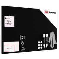 METALBOARD mit Kreideoberfläche 60x40cm + Zubehör-Set - Schwarz, Metall (60/40/1.8cm) - ALLboards