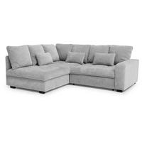 ECKSCHLAFSOFA Ramo mit Bettkasten, Topper gratis, Hellgrau, links - Hellgrau/Schwarz, Textil (229/190cm) - Beautysofa
