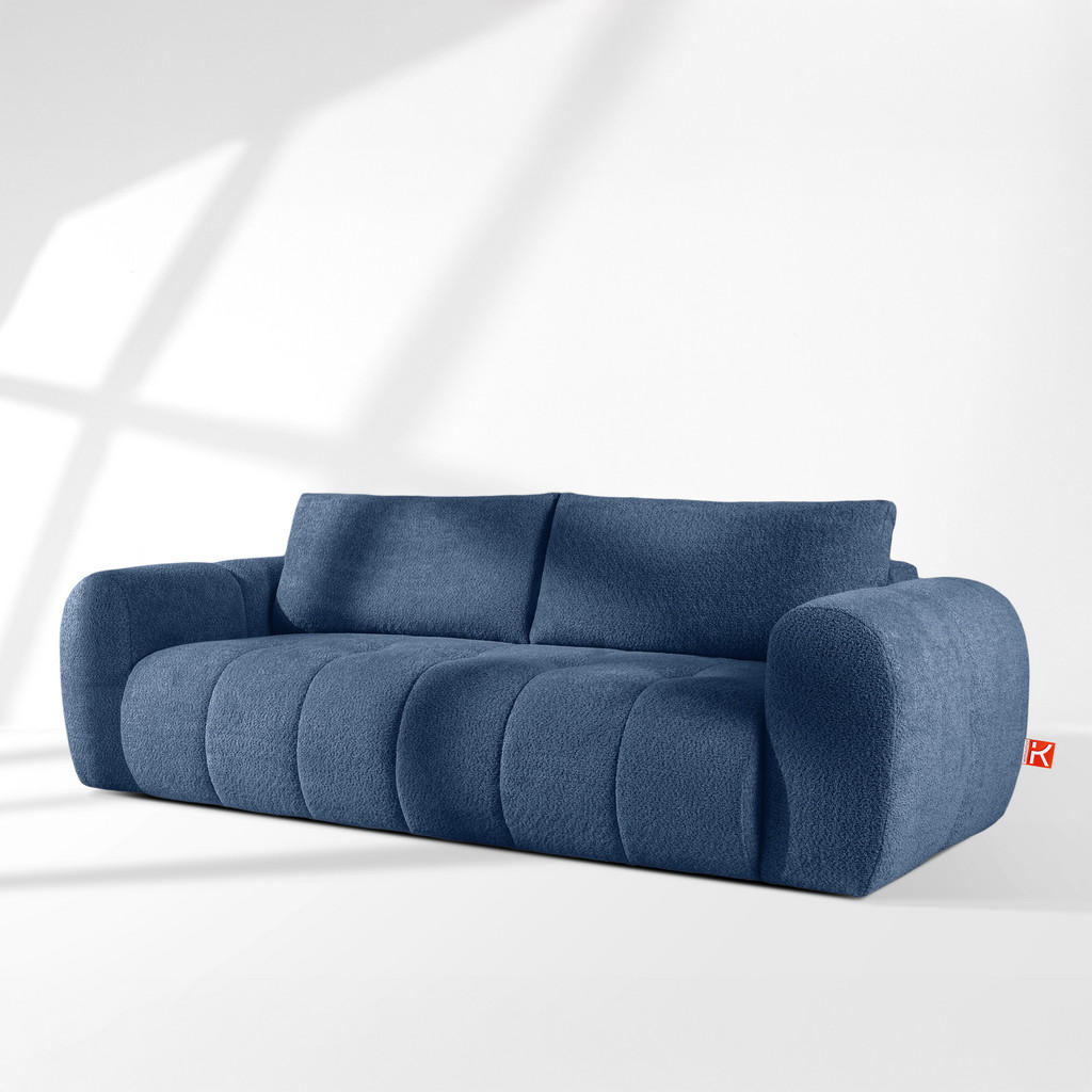 Thumbnail - Konsimo® Einzelsofa, Dunkelblau, Holz, Textil, Holzwerkstoff, 256x84x112 cm, Wohnzimmer, Sofas & Couches, Sofas
