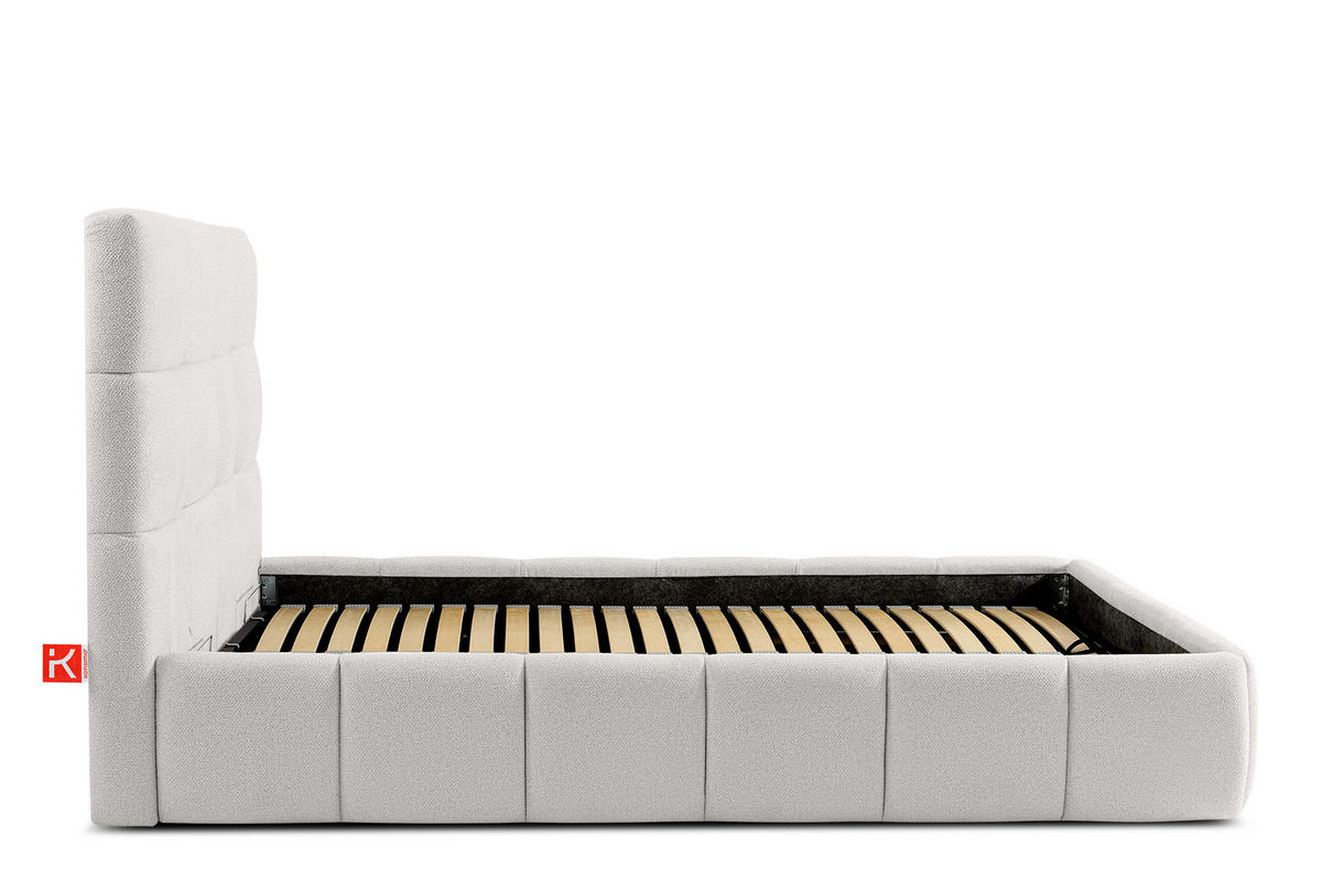 POLSTERBETT ALTOS Bouclé, weiß - Weiß, Holz/Holzwerkstoff (180/200cm) - KONSIMO®