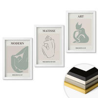 WANDBILDER 3er-Set - 20x30 cm Weißer Rahmen - Abstrakte Pastellfiguren - Weiß, Kunststoff (20/30cm) - ArtPrintCave