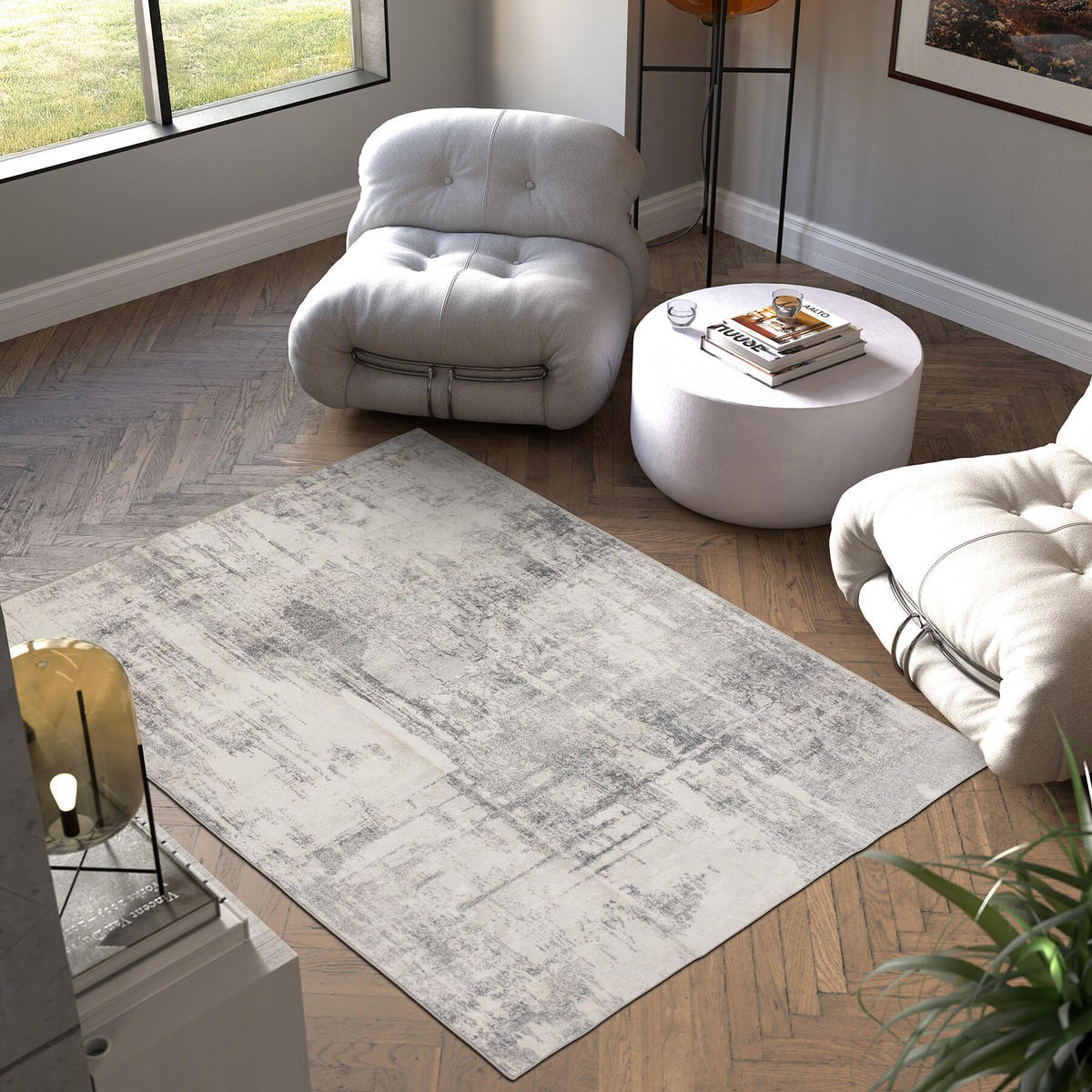 TEPPICH Vintage Design Nadira,rutschfeste Unterseite,beige/grau - Beige/Grau, Textil (160/230cm) - tectake