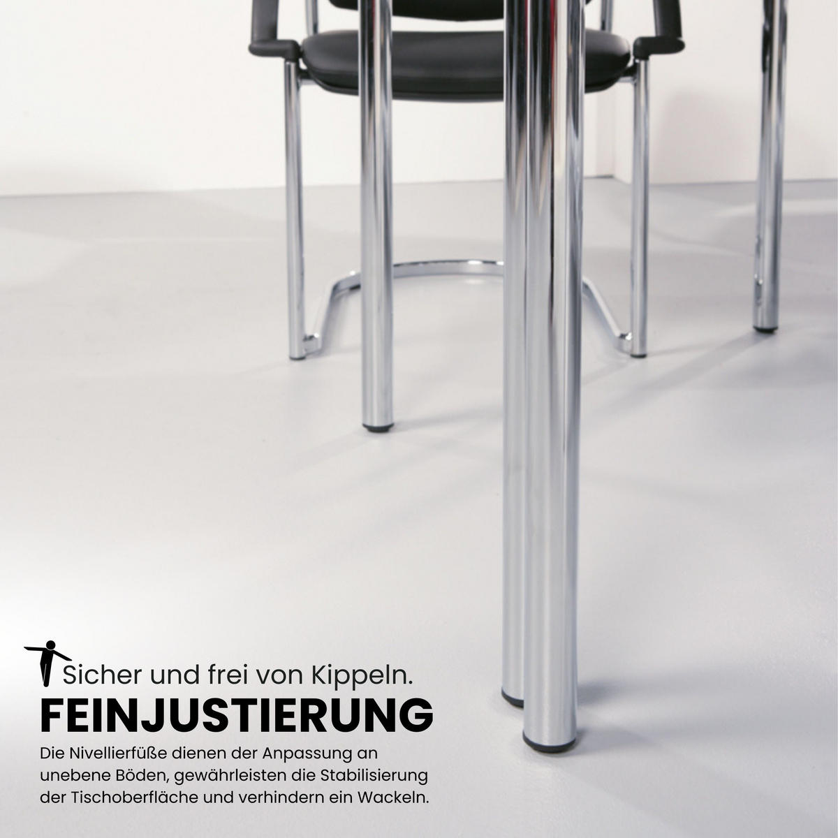 BESPRECHUNGSTISCH Serie-D 80/160/72 cm in Weiß/Rundrohr schwarz - Schwarz/Weiß, Holzwerkstoff (80/160/72cm) - bümö