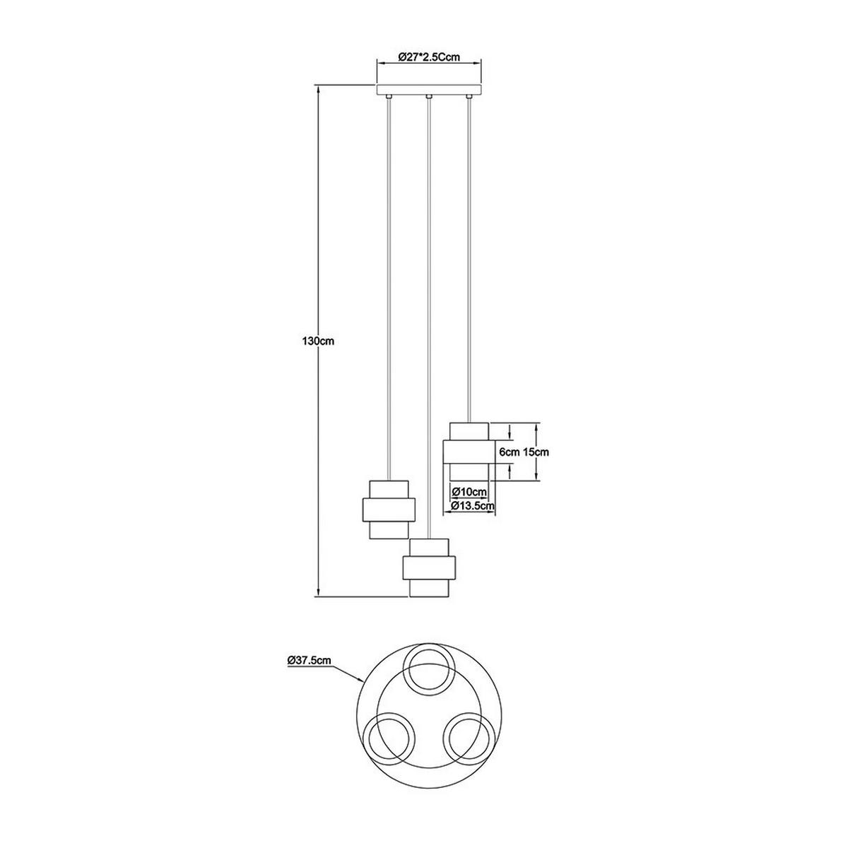 LED PENDELLEUCHTE DAREN, Metall, Schwarz, höhenverstellbar - Schwarz, Glas (37.5/37.5/130cm) - Globo Lighting
