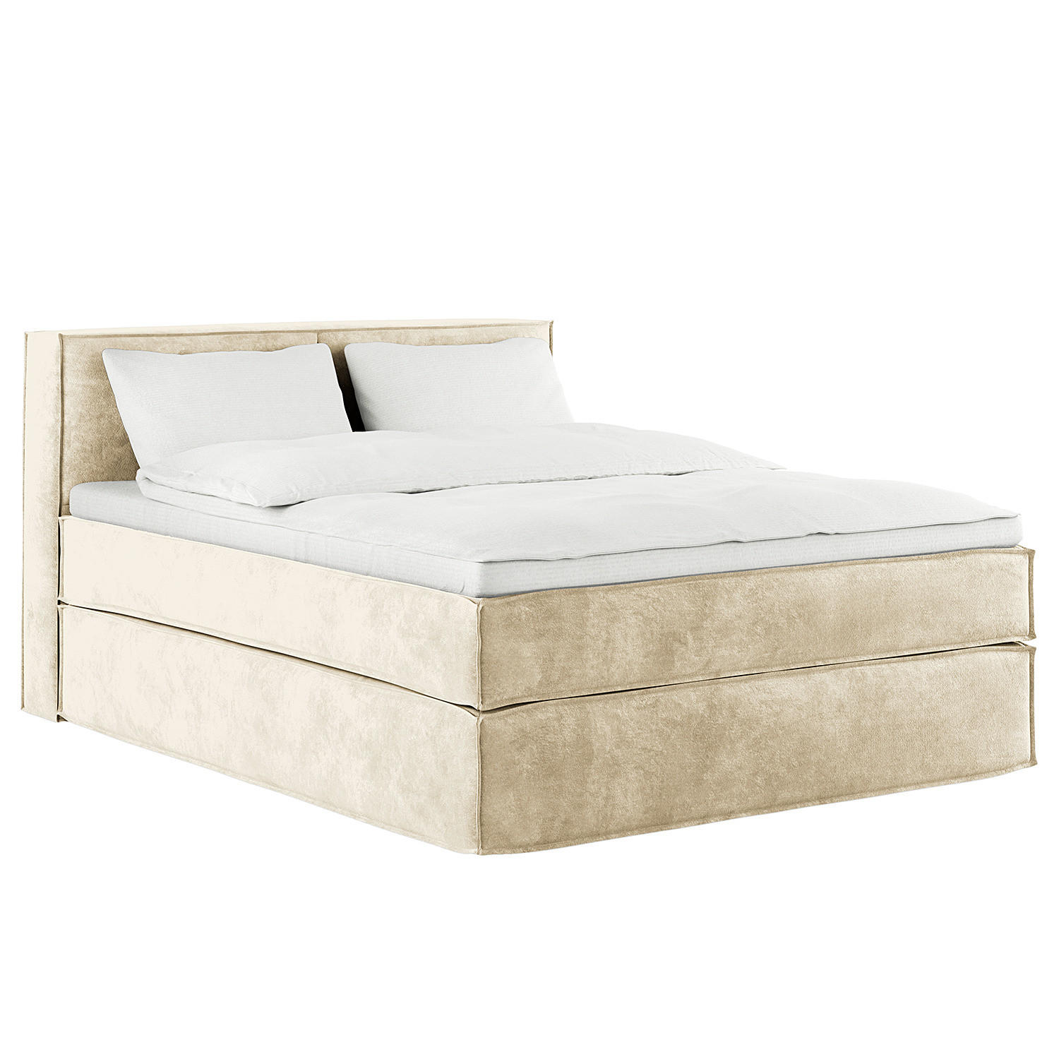BOXSPRINGBETT mit Kopfteil - Premium - Beige, Textil (160/200cm) - home24