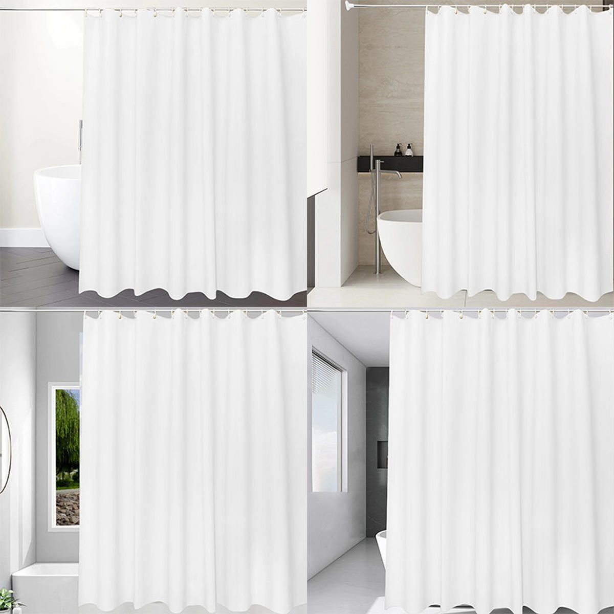 DUSCHVORHANG Weiß PEVA schlicht modern schimmelresistent wasserdicht mit Haken - Weiß, Kunststoff (180/180cm) - MCBOSON