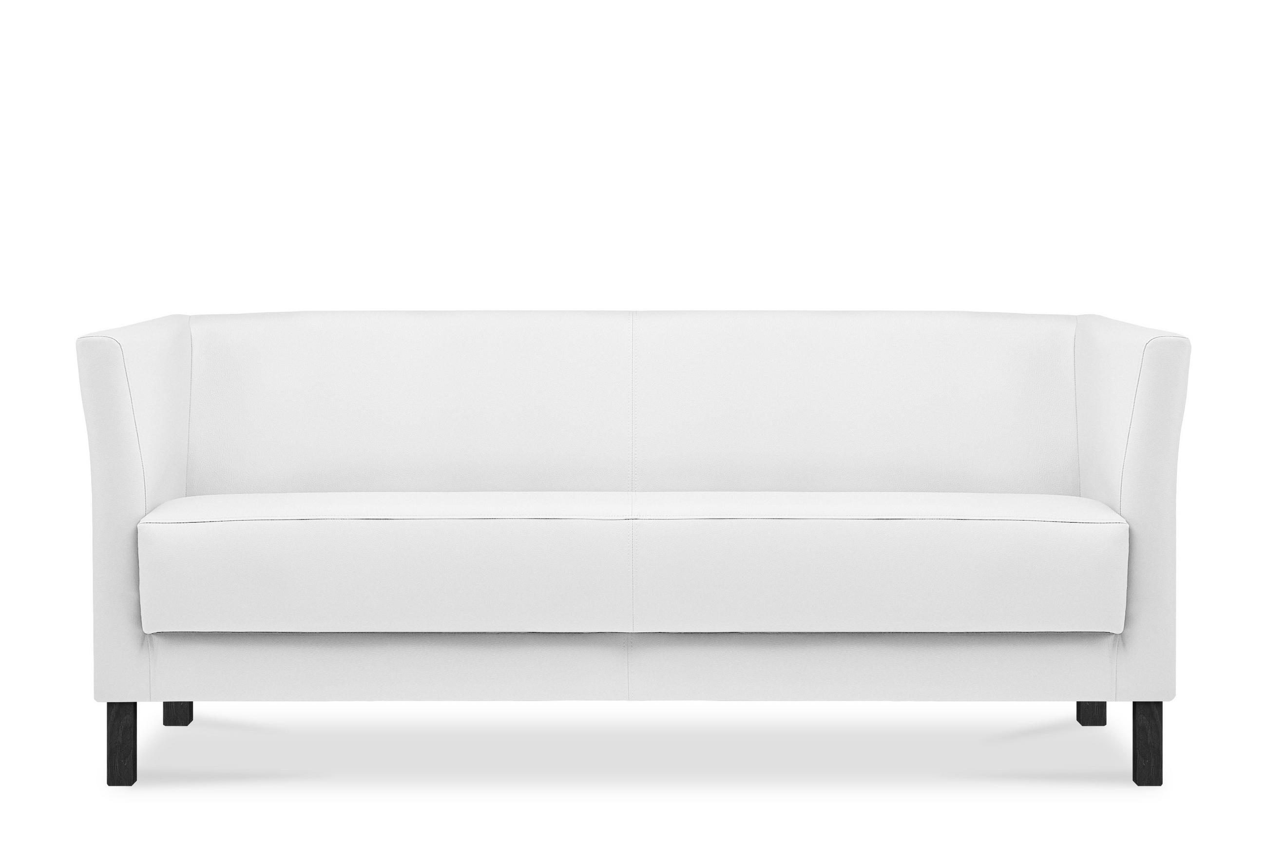 3-SITZER-SOFA ESPECTO Lederoptik, weiß - Schwarz/Weiß, Textil (67/71/171cm) - KONSIMO®
