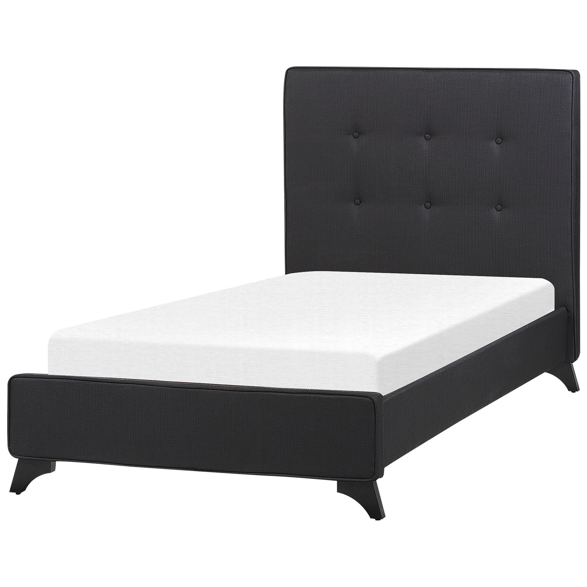 POLSTERBETT 90/200cm Schwarz Ambassador - Schwarz, Textil (90/200cm) - Beliani