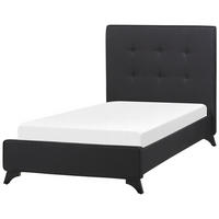 POLSTERBETT 90/200cm Schwarz Ambassador - Schwarz, Textil (90/200cm) - Beliani