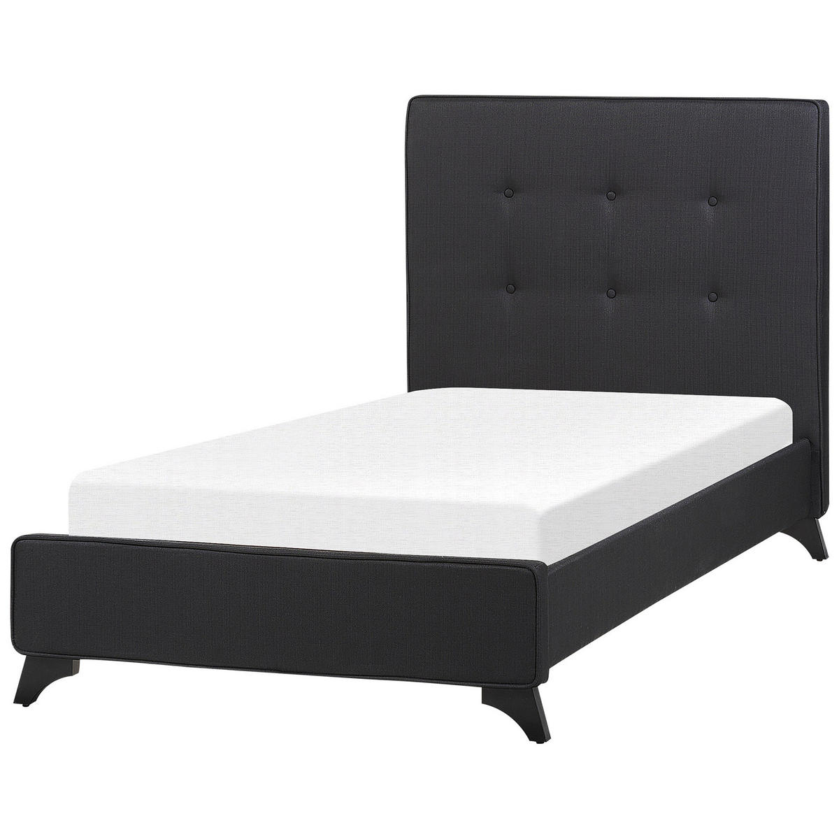 POLSTERBETT 90/200cm Schwarz Ambassador - Schwarz, Textil (90/200cm) - Beliani