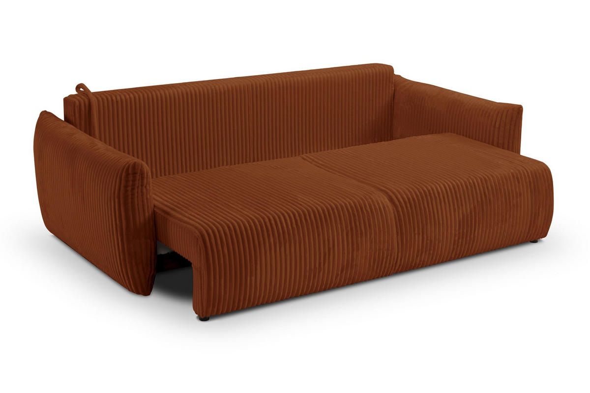 SOFA Hallora - Ziegel (Tilia 52) - Koralle, Holzwerkstoff (240/88/108cm) - Möblo