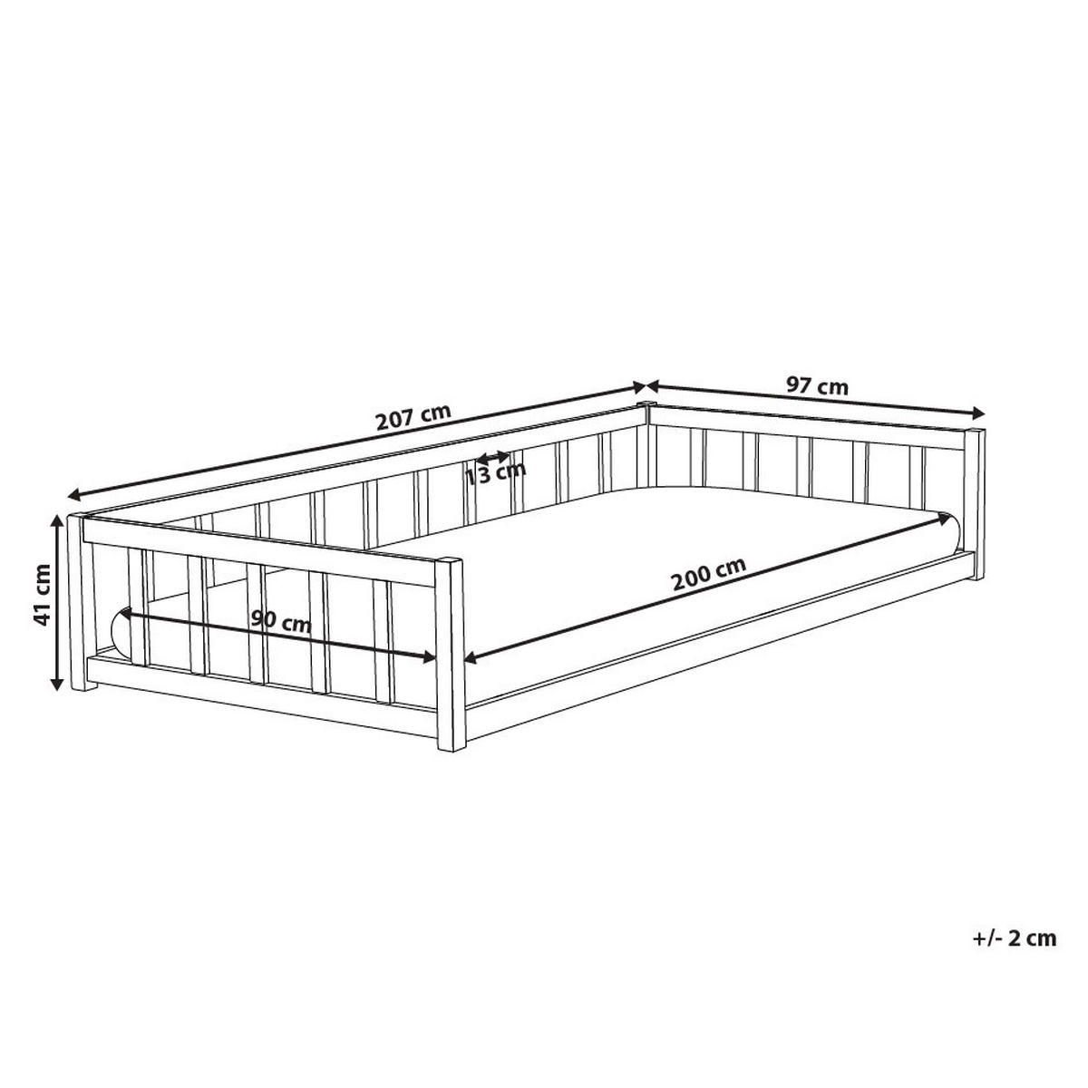 DĚTSKÁ POSTEL Borovicové dřevo 90/200 cm Světle hnědá Auribeau - světle hnědá, dřevo (90/200cm) - Beliani
