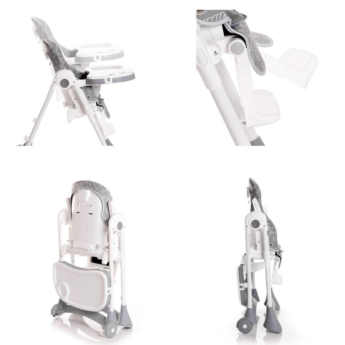 HOCHSTUHL Campanella blau Bär klappbar Rollen einstellbare Höhe Lehne Gurte - Blau, Metall (57/104/85cm) - Lorelli