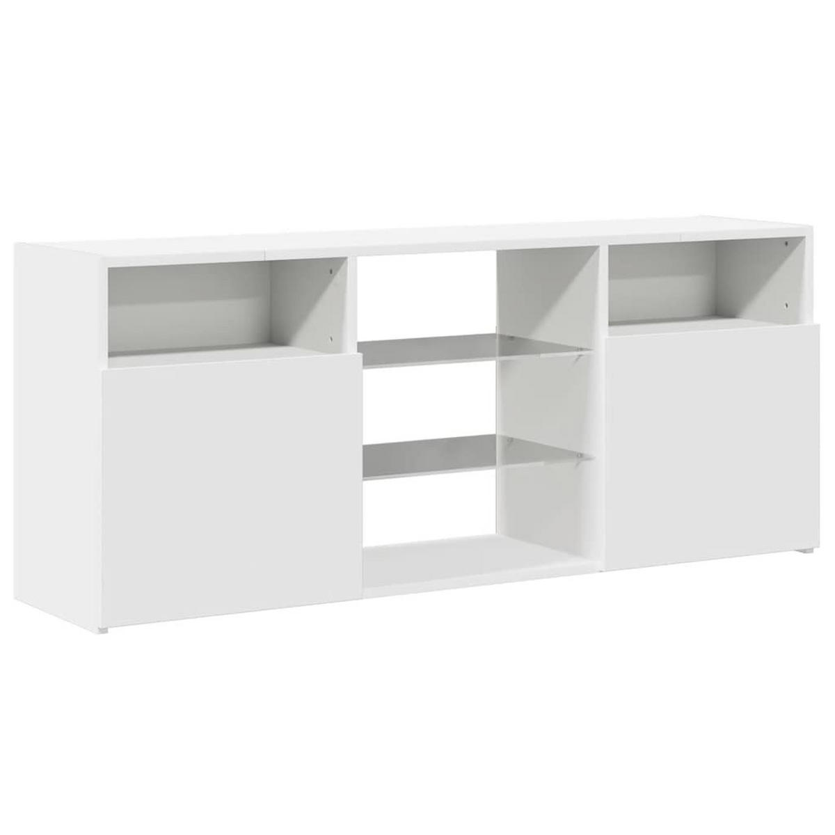 TV-SCHRANK Mit Led-Leuchten Weiß 120/30/50 Cm - Weiß, Holz (120/50/30cm) - vidaXL