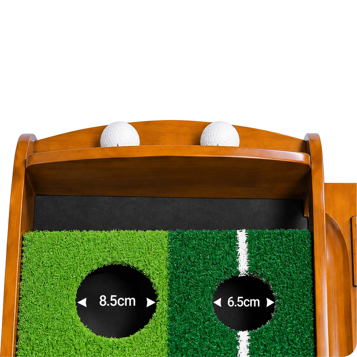 PUTTINGMATTE Natur Grün automatische Ballrückgabe 300 cm - Multicolor, Holz/Kunststoff (37.5/300cm) - Relaxdays