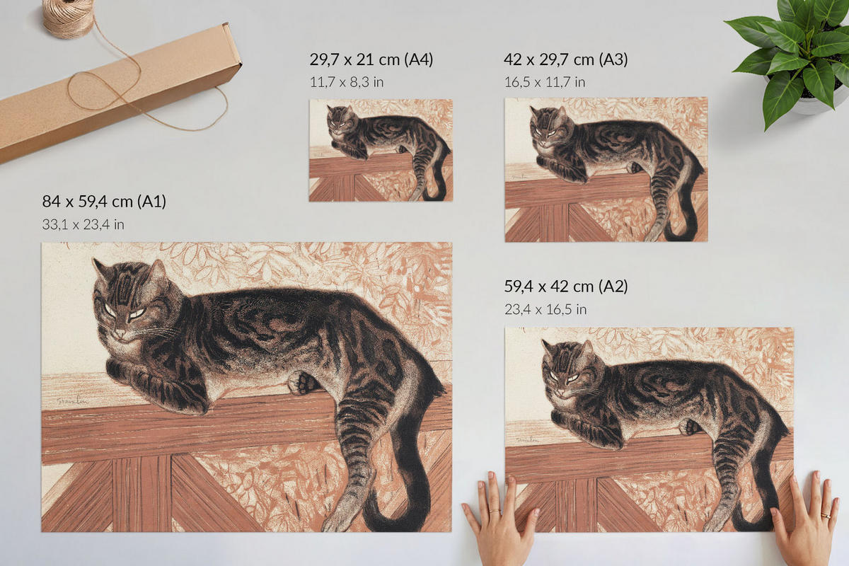 POSTER - 84x59 cm (A1) - Théophile Steinlen - Eine Katze auf dem Geländer - Braun, Textil (84/59.4/0.1cm) - TULUP