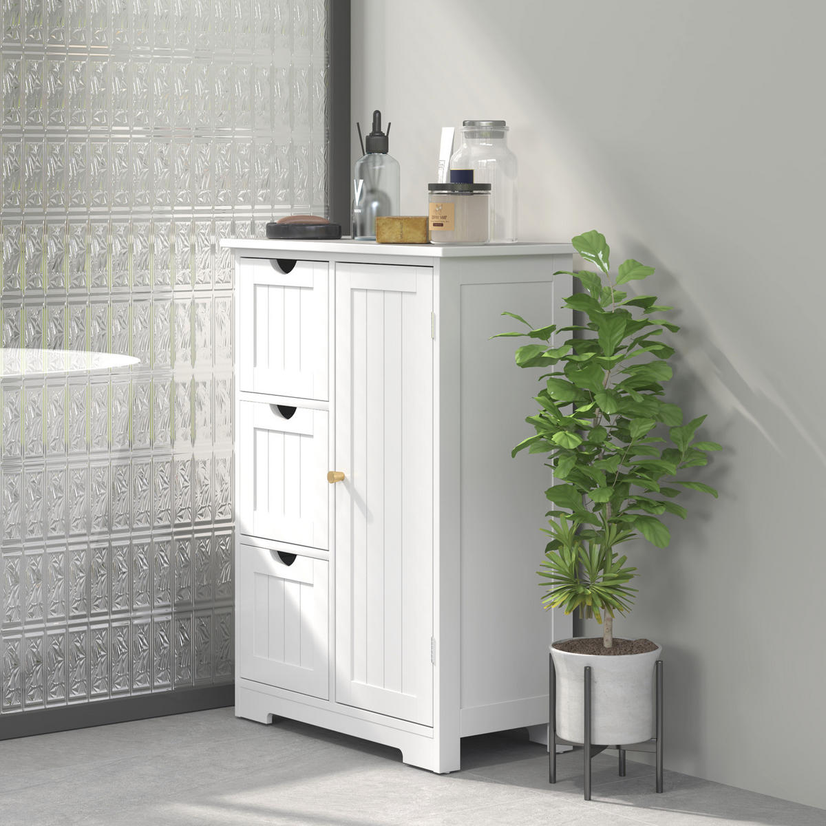 BADEZIMMERSCHRANK DE-10367 Weiß - Weiß, Holzwerkstoff (30/80/60cm) - ComfortXL