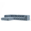 ECKSOFA Cosimo Blau Grau Samtstoff - Blaugrau/Schwarz, Holz/Holzwerkstoff (325/228cm) - Maison de Reve