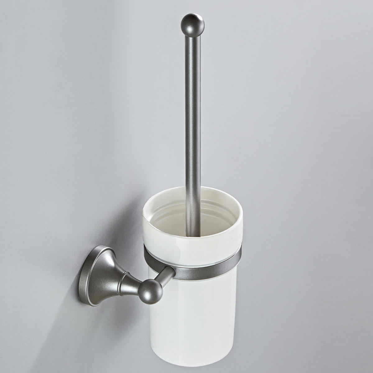 TOILETTENBÜRSTENHALTER – Dunkelgrau (16 x 10,5 x 36 cm) - Dunkelgrau, Metall (16/36/10.5cm)