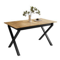 ESSTISCH ARTON II ausziehbarer Tisch 140-195 cm für 6-8 Personen - Eichefarben/Schwarz, Holzwerkstoff/Metall (140/80/77cm) - Lookway