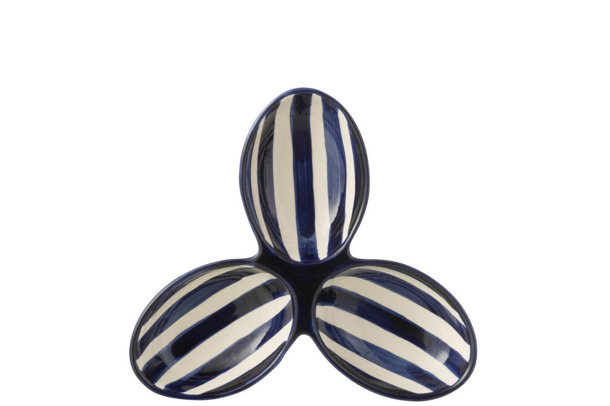 APERO-TELLER GRANADA STRIPES - Töpferei - Blau - Multicolor, Keramik (24cm) - J-Line