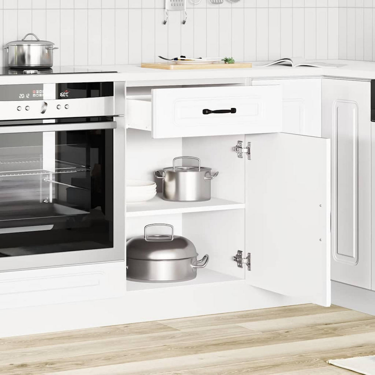 KÜCHENUNTERSCHRANK Kalmar Weiss Holzwerkstoff - Weiß, Holzwerkstoff (46/81.5/50cm) - vidaXL