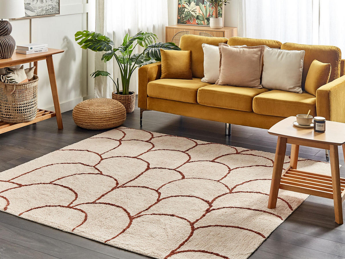KURZFLOR-TEPPICH Avdan 200/200 cm - Beige, Textil (200/200cm) - Beliani