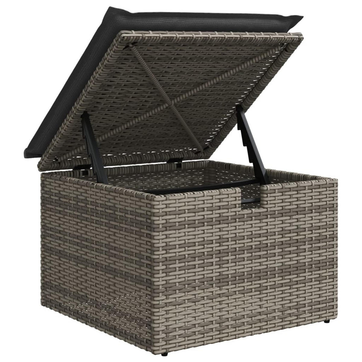 GARTEN-SOFAGARNITUR 4-TLG. Mit Kissen Grau Poly Rattan - Grau, Kunststoff - vidaXL