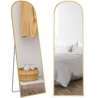 STANDSPIEGEL DE-17928 ovale Form mit goldenem Rahmen Gold - Goldfarben, Metall (50/161.5/1.5cm) - ComfortXL