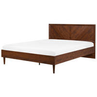 BETT 180/200cm Dunkler Holzfarbton Mialet - Dunkelbraun, Holzwerkstoff (180/200cm) - Beliani