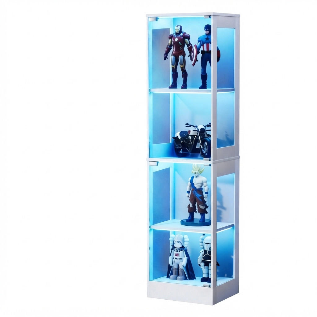 Parafta Home Vitrinenschrank Weiß 40x165x30 cm