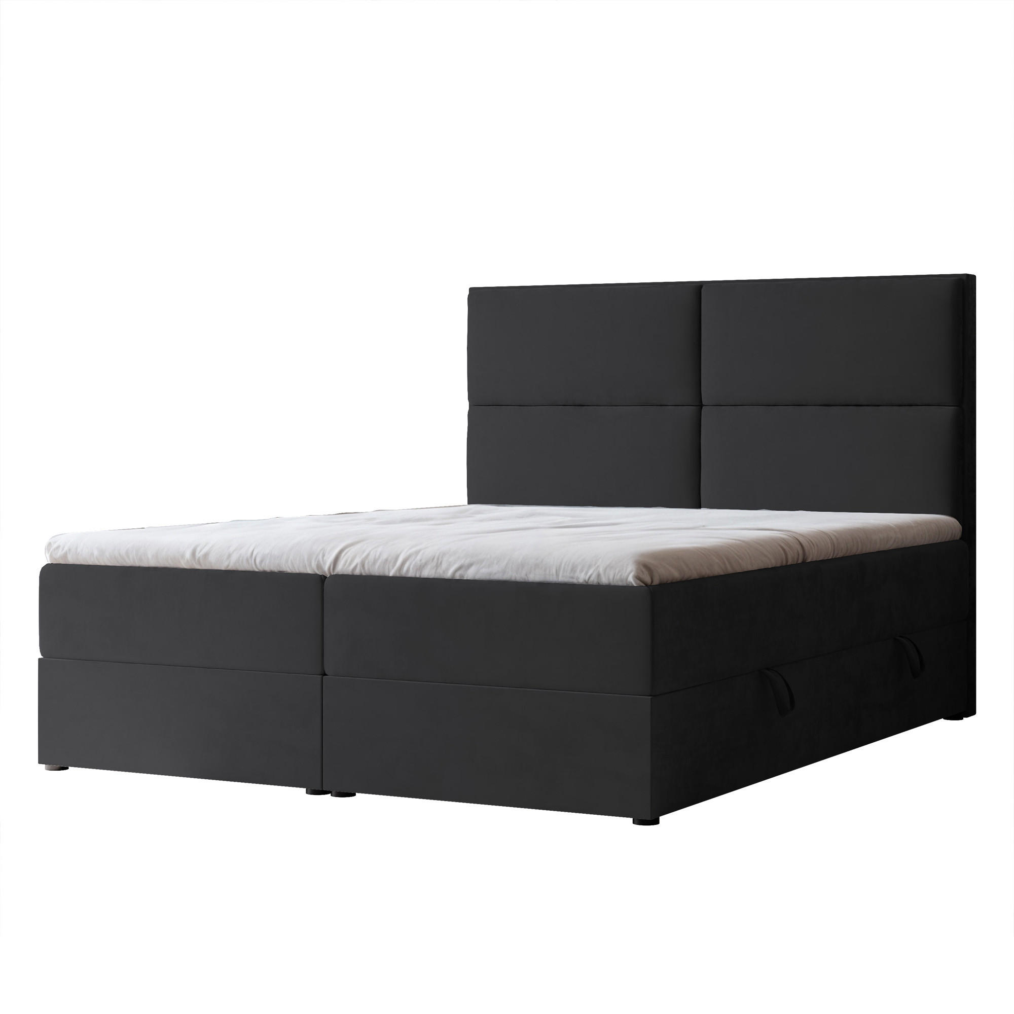 BOXBETT 120x200 cm mit Topper - Dunkelgrau, Holzwerkstoff/Textil (120/200cm) - Idohome